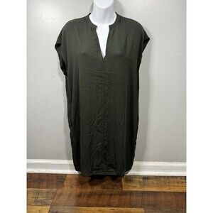 KARLIE Polyester Army Green Midi Dress - Size Small